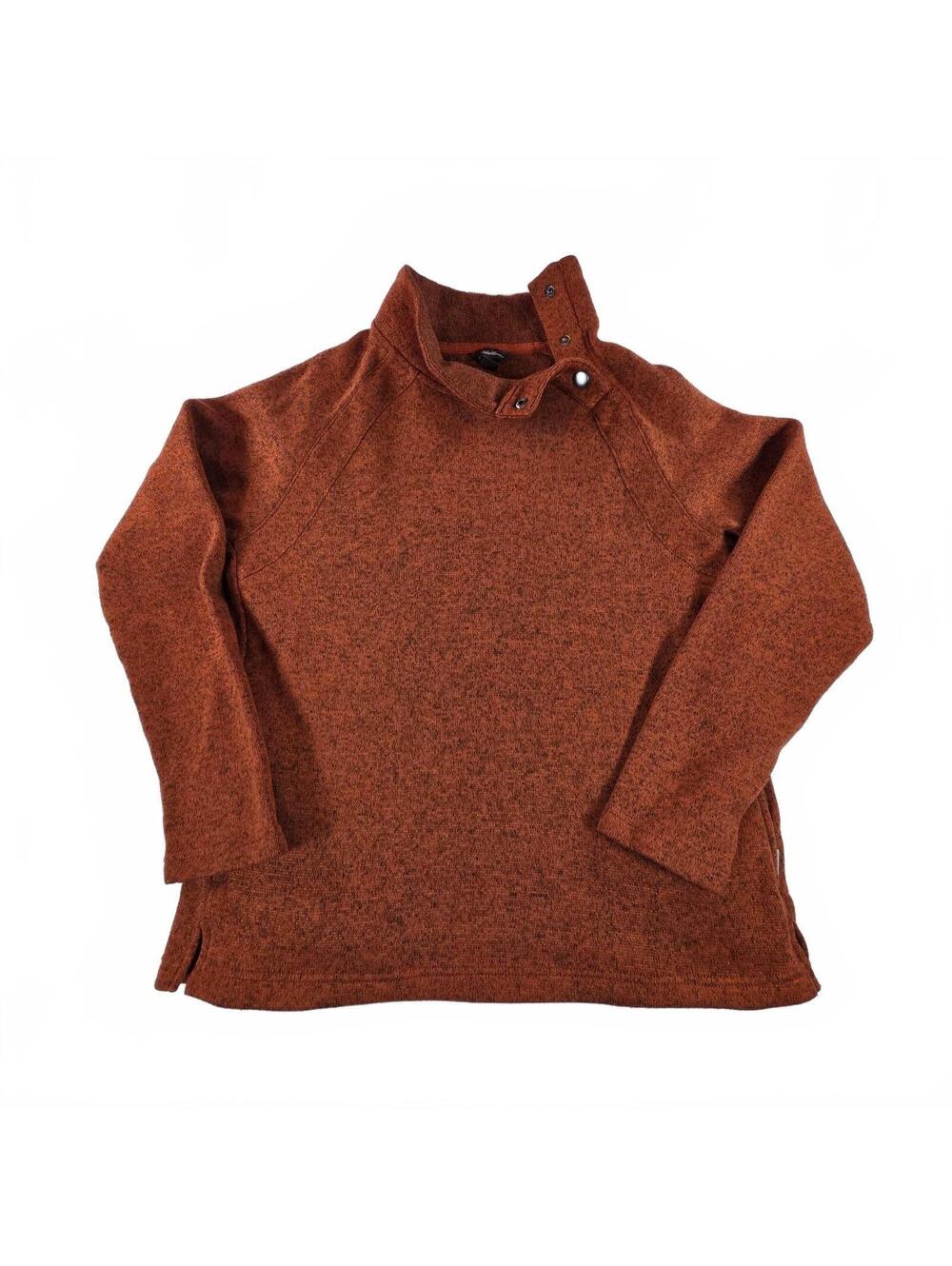 Eddie Bauer Womens Pullover Sweater Size Large Rust Orange Knit Casual